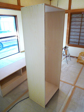 施工の様子／造作家具