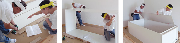 IKEA家具組立の様子／大工さんとご主人